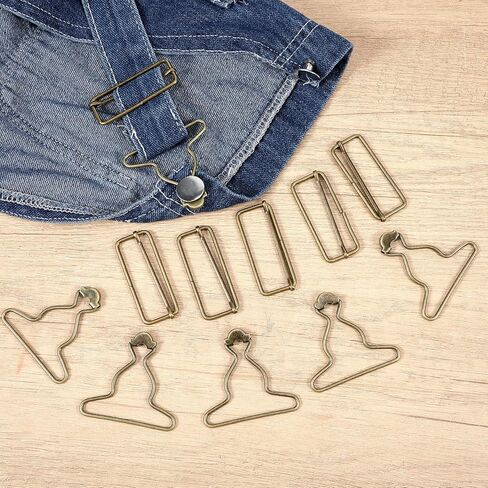 6pcs Bronze Overall Buckles Replacement Kit, Metal Buckle Clasp with Adjustable Slide Buckles for Jeans Suspender, Bib Pants, DIY Sewing Accessories in Kuwait