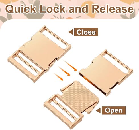 uxcell Metal Quick Side Release Buckle, Collar Buckles Clip Flat Webbing Backpack Buckle for Leather Strap in Kuwait