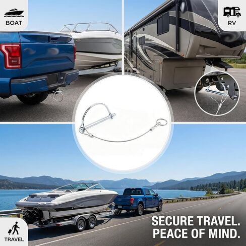 2Pack Locking Pins,Trailer Pin with Anti-Lost Rope Ring,Hitch Locking Pin,Locking Hitch Pin Trailer Coupler Pins,Professional Trailer Coupler Pins for Farm Lawn Garden Wagons Towing in Saudi Arabia