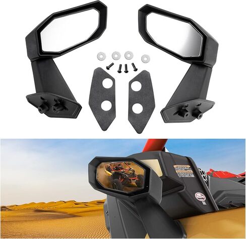 مرايا جانبية للباب Maverick X3، A & UTV PRO قابلة للطي للباب العلوي الخلفي ومرايا محدبة للرؤية الخلفية متوافقة مع Can-Am Maverick X3 / X3 MAX، مرايا الرؤية الخلفية القابلة للتعديل، استبدال أسود OEM #715004236 in Kuwait