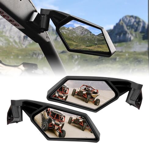 مرايا جانبية للباب Maverick X3، A & UTV PRO قابلة للطي للباب العلوي الخلفي ومرايا محدبة للرؤية الخلفية متوافقة مع Can-Am Maverick X3 / X3 MAX، مرايا الرؤية الخلفية القابلة للتعديل، استبدال أسود OEM #715004236 in Kuwait