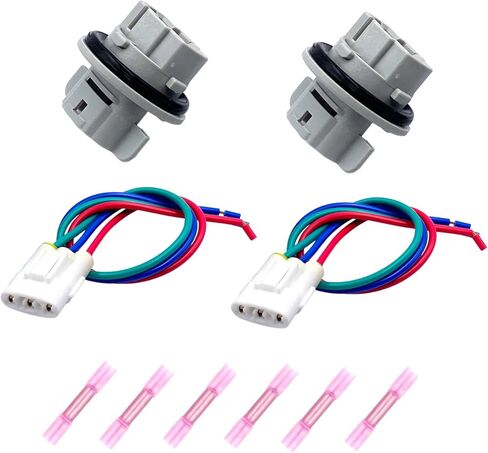 2 Pcs 34301-S3V-A11 Front Signal Lights Sockets with 3-Wire Pigtail Harness Compatible with Honda Fit Civic Element Ridgeline Insight Acura ZDX MDX Replaces# 34301S3VA11 in Kuwait