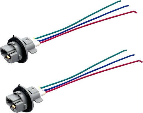 2 Pcs 34301-S3V-A11 Front Signal Lights Sockets with 3-Wire Pigtail Harness Compatible with Honda Fit Civic Element Ridgeline Insight Acura ZDX MDX Replaces# 34301S3VA11 in Kuwait