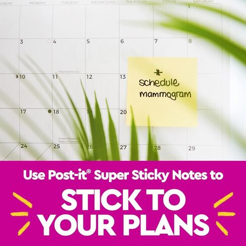 Post-it Super Sticky Notes، 12 لوحة ملاحظات لاصقة، 3 × 3 بوصة، اللوازم المدرسية، المنتجات المكتبية، ملاحظات لاصقة للأسطح الرأسية، الشاشات، الجدران والنوافذ، أصفر كناري، 840 إجماليًا in Kuwait