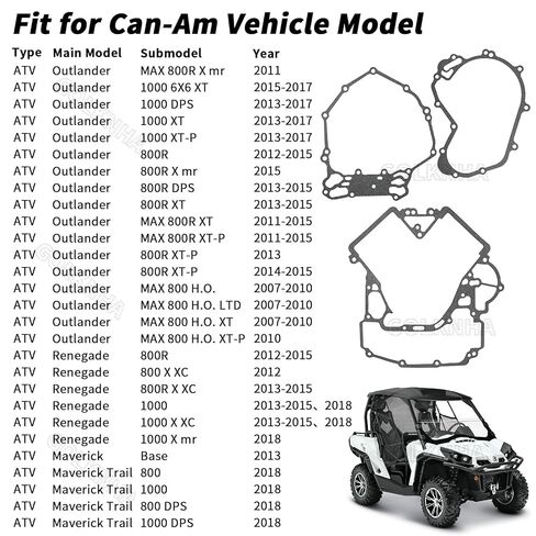 808957 مجموعة استبدال حشية المحرك الكاملة لقائد Can-Am UTV ATV 1000 800R 1000R Defender HD10 HD8 Outlander 1000 MAX 800R Maverick Trail 800 1000، حشية محرك كاملة لـ CanAm in Kuwait