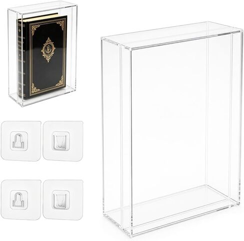 Acrylic Bible Display Case Wall Mount, Clear Acrylic Display Case for Bible, Vertical & Horizontal Book Protector Case for Collectors to Display and Storage Bibles, DVDs, 10.2 x 7 x 2.4 Inch in Saudi Arabia