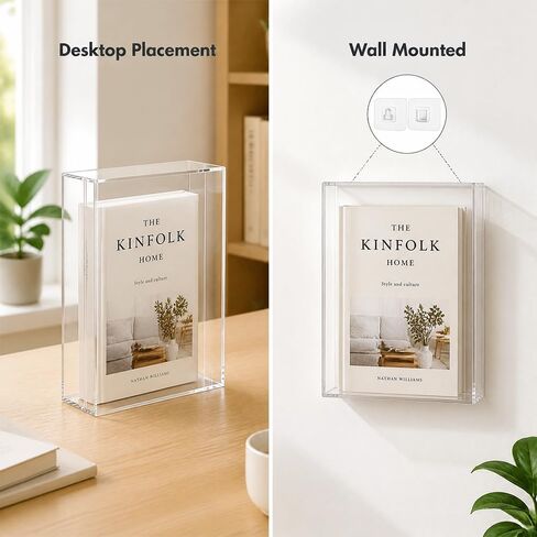 Acrylic Bible Display Case Wall Mount, Clear Acrylic Display Case for Bible, Vertical & Horizontal Book Protector Case for Collectors to Display and Storage Bibles, DVDs, 10.2 x 7 x 2.4 Inch in Saudi Arabia