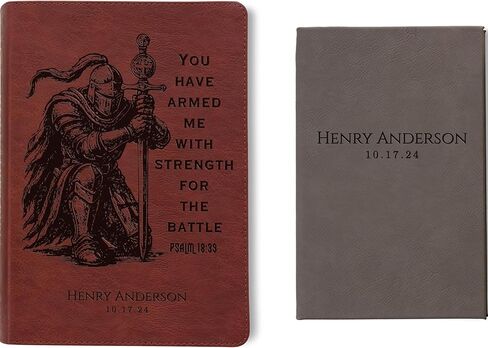 Personalized ESV Bible & Prayer Journal Set, Men's Study Bible, Custom Engraved with Name, Christian Gift, Baptism Gift for Men in Saudi Arabia