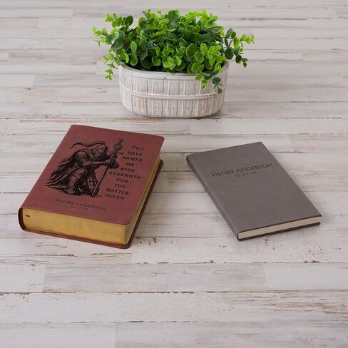 Personalized ESV Bible & Prayer Journal Set, Men's Study Bible, Custom Engraved with Name, Christian Gift, Baptism Gift for Men in Saudi Arabia