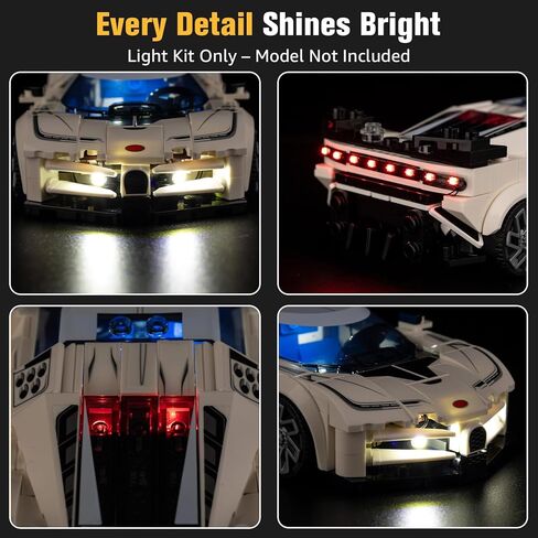 BrickSoul Light Up Kit Compatible with Lego Bugatti Centodieci Hyper Sports Car 77240 Building Set | Upgrade Design Lighting Accessories | Cable-Hiding Tech for Display (77240 Set NOT Included) in Saudi Arabia
