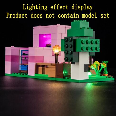 مجموعة إضاءة LED من GEAMENT متوافقة مع نموذج مكعبات بناء منزل الخنزير الصغير من Lego Minecraft - مجموعة الإضاءة لعام 21268 (مجموعة النماذج غير متضمنة) in Kuwait