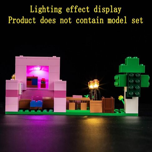 مجموعة إضاءة LED من GEAMENT متوافقة مع نموذج مكعبات بناء منزل الخنزير الصغير من Lego Minecraft - مجموعة الإضاءة لعام 21268 (مجموعة النماذج غير متضمنة) in Kuwait