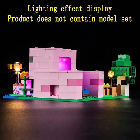 مجموعة إضاءة LED من GEAMENT متوافقة مع نموذج مكعبات بناء منزل الخنزير الصغير من Lego Minecraft - مجموعة الإضاءة لعام 21268 (مجموعة النماذج غير متضمنة) in Kuwait
