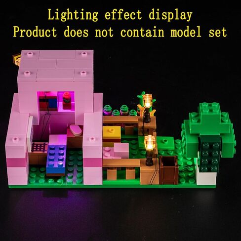 مجموعة إضاءة LED من GEAMENT متوافقة مع نموذج مكعبات بناء منزل الخنزير الصغير من Lego Minecraft - مجموعة الإضاءة لعام 21268 (مجموعة النماذج غير متضمنة) in Kuwait