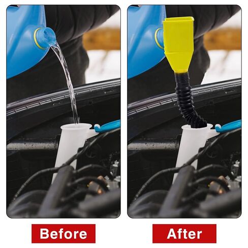 Retractable Fuel Funnel 4PCS, Durable & Foldable Design, Use for Discharging Gasoline, Diesel or Other Liquids from Trucks and Car Motorcycle，Oil Change Accessories. in Saudi Arabia