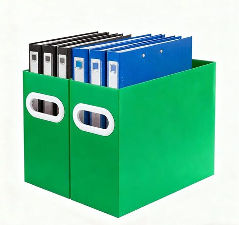 Yellow Cardboard File Organizer, Storage Box for Hanging File Folders Letter Size, Portable Document Organizer with Handle for Home, School, or Office in Saudi Arabia