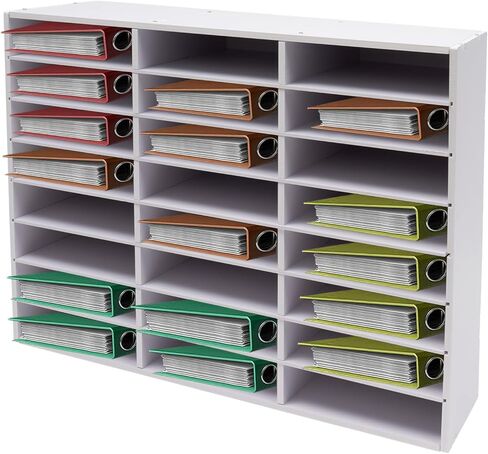 Literature Organizer, 24 Slots Countertop Mail Sorter Organizer PVC Student Mailbox Paper Bill Holder File Letter Sorter Shelf Compartment Shelf Holder for Office Home Classroom (4x6 White) in Saudi Arabia