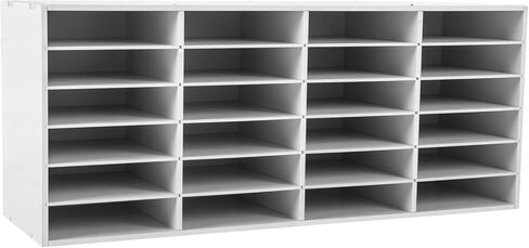 Literature Organizer, 24 Slots Countertop Mail Sorter Organizer PVC Student Mailbox Paper Bill Holder File Letter Sorter Shelf Compartment Shelf Holder for Office Home Classroom (4x6 White) in Saudi Arabia