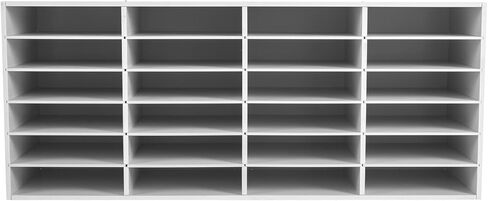 Literature Organizer, 24 Slots Countertop Mail Sorter Organizer PVC Student Mailbox Paper Bill Holder File Letter Sorter Shelf Compartment Shelf Holder for Office Home Classroom (4x6 White) in Saudi Arabia