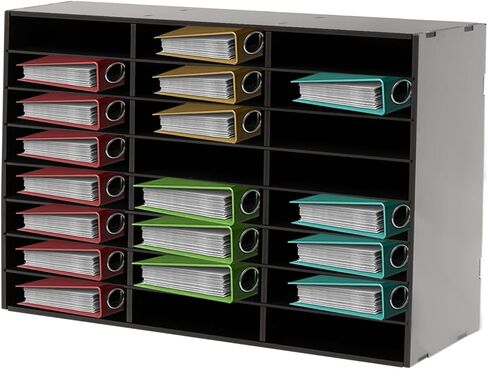 Literature Organizer, 24 Slots Countertop Mail Sorter Organizer PVC Student Mailbox Paper Bill Holder File Letter Sorter Shelf Compartment Shelf Holder for Office Home Classroom (4x6 White) in Saudi Arabia