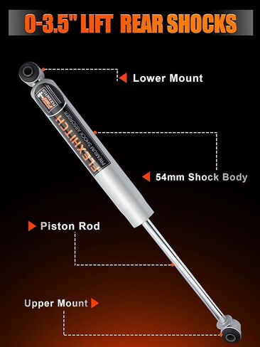 0-3.5" Rear Shocks for 2009-2026 F150 4WD/RWD, Designed for Lifted f150, Off-Road Suspension Upgrade Restores Proper Shock Travel & Enhances Ride Comfort in Saudi Arabia