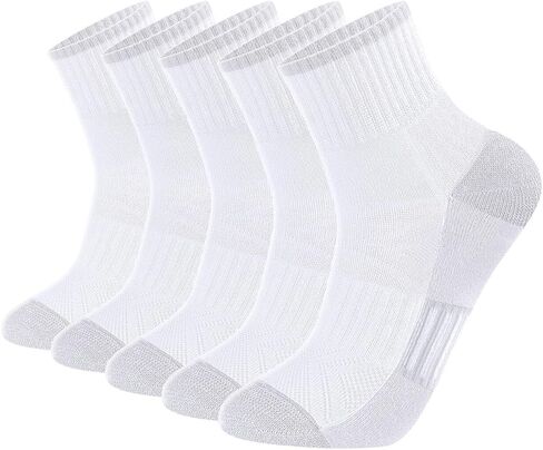 جوارب YUEDGE النسائية الربعية المبطنة بالقطن الماصة للرطوبة للتدريب على الكاحل مقاس 4-11، 5 أزواج in Kuwait
