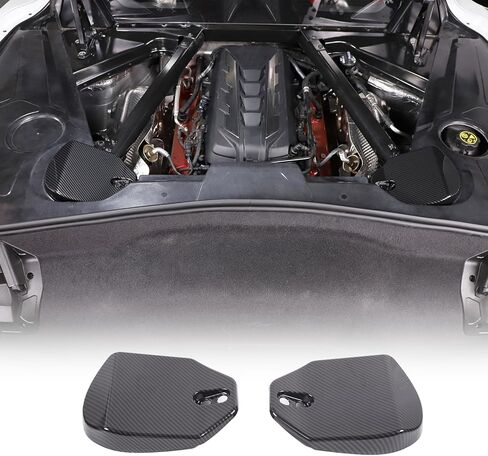 Daeiclru Rear Strut Tower Covers Compatible with Chevrolet Corvette C8 2020-2023, ABS Shock Absorbing Tower Cover, Engine Bay Shock Protection Panel Cover Trim (Red) in Kuwait