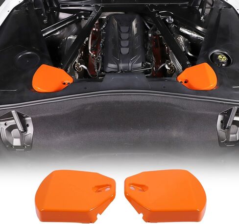 Daeiclru Rear Strut Tower Covers Compatible with Chevrolet Corvette C8 2020-2023, ABS Shock Absorbing Tower Cover, Engine Bay Shock Protection Panel Cover Trim (Red) in Kuwait
