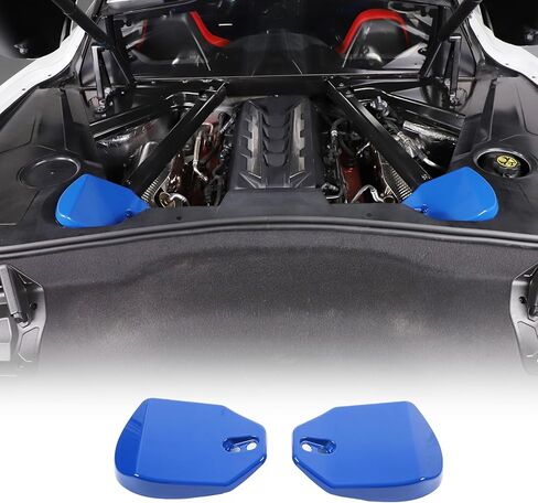 Daeiclru Rear Strut Tower Covers Compatible with Chevrolet Corvette C8 2020-2023, ABS Shock Absorbing Tower Cover, Engine Bay Shock Protection Panel Cover Trim (Red) in Kuwait