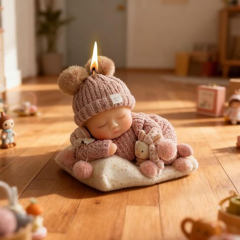 Sleeping Baby Candle Mold, Baby Shower Chocolate Silicone Molds for Candle Making, Epoxy Resin Casting Molds for Handmade DIY Soap & Party Cake Candy Home Desk Decor Craft Supplies in Saudi Arabia