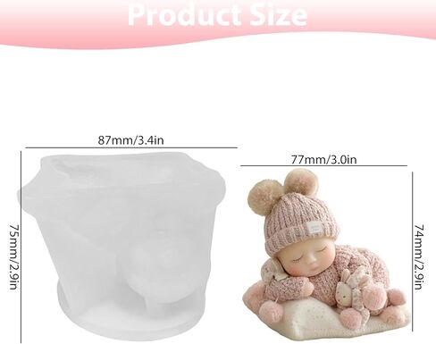 Sleeping Baby Candle Mold, Baby Shower Chocolate Silicone Molds for Candle Making, Epoxy Resin Casting Molds for Handmade DIY Soap & Party Cake Candy Home Desk Decor Craft Supplies in Saudi Arabia