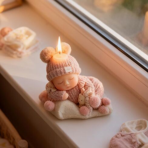 Sleeping Baby Candle Mold, Baby Shower Chocolate Silicone Molds for Candle Making, Epoxy Resin Casting Molds for Handmade DIY Soap & Party Cake Candy Home Desk Decor Craft Supplies in Saudi Arabia
