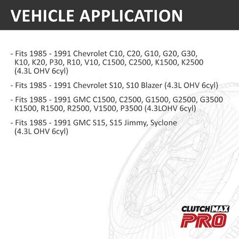 ClutchMaxPRO Heavy Duty OEM Clutch Kit Compatible with Chevy 85-91 C G K P R V 10 20 30 1500 2500 3500 S10 Blazer 4.3L (CP04089HD-CK) in Kuwait