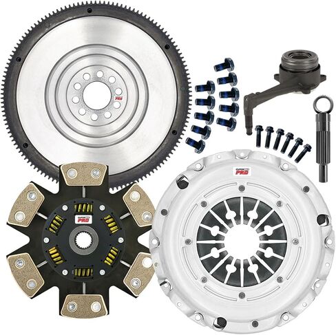 ClutchMaxPRO Performance Stage 3 Clutch Kit with Flywheel with Slave Cylinder Compatible with 2002-2005 VW Golf GTI VR6 2002-2004 Jetta GLI VR6 2.8L 24-valve BDF 6-speed (CP02217HDCWSFW-ST3) in Kuwait