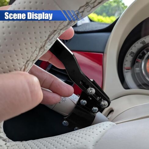 Car Turn Signal Lever Extender, Aluminum Alloy Car Steering Wheel Turn Rod Position Up Kit with Spacers, Long-Lasting Vehicle Steering Wheel Signal Rod Accessories (Black) in Kuwait