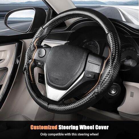 غطاء عجلة قيادة مخصص من Aimato لسيارة Toyota Corolla 2014-2019 / RAV4 2013-2018، رفيع ومضاد للانزلاق ومقاوم للخدش، ملحق حصري للسيارة Toyota، أسود مطفي in Kuwait