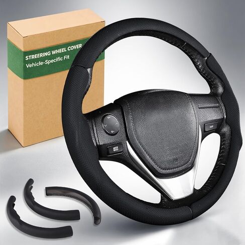 غطاء عجلة قيادة مخصص من Aimato لسيارة Toyota Corolla 2014-2019 / RAV4 2013-2018، رفيع ومضاد للانزلاق ومقاوم للخدش، ملحق حصري للسيارة Toyota، أسود مطفي in Kuwait