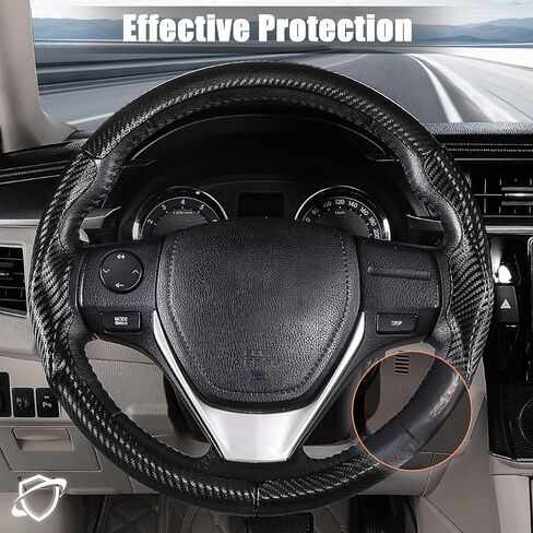 غطاء عجلة قيادة مخصص من Aimato لسيارة Toyota Corolla 2014-2019 / RAV4 2013-2018، رفيع ومضاد للانزلاق ومقاوم للخدش، ملحق حصري للسيارة Toyota، أسود مطفي in Kuwait