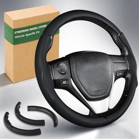 غطاء عجلة قيادة مخصص من Aimato لسيارة Toyota Corolla 2014-2019 / RAV4 2013-2018، رفيع ومضاد للانزلاق ومقاوم للخدش، ملحق حصري للسيارة Toyota، أسود مطفي in Kuwait