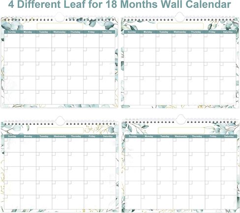 Undated Wall Calendar for 2026 or Any Year - Calendar Planner for Home, Office, Classroom, School, 12 Months Calendar with Thick Paper, 8.5" x 12", Green Leaf in Saudi Arabia