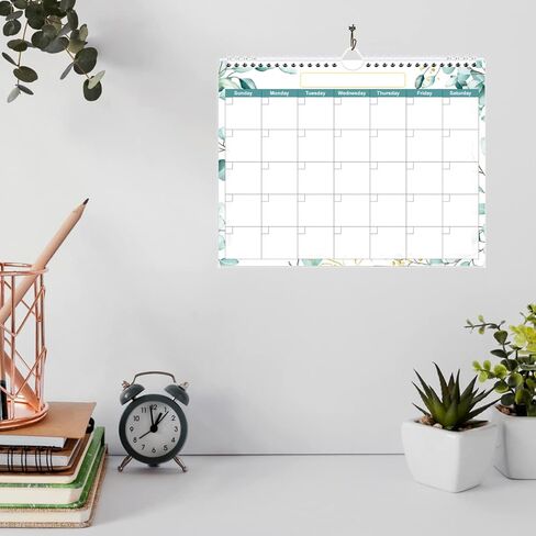 Undated Wall Calendar for 2026 or Any Year - Calendar Planner for Home, Office, Classroom, School, 12 Months Calendar with Thick Paper, 8.5" x 12", Green Leaf in Saudi Arabia