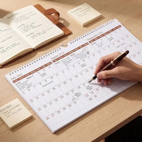 Motiskyy 2026-2029 Yearly Wall Calendar 3-month Calendar Yearly Planner Quarterly Move a Page Rolling 12 Months Julian Date July 2026 to December 2029 Plan Big Goals 36" x 17" in Kuwait