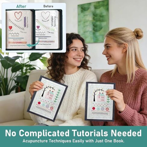 New Embroidery Stitch Book Kit for Adults & DIY Craft Lovers,Portable Embroidery Kit for Beginners Enthusiasts,Includes Guide to 106 Patterns with Tools & Tutorials and 86-Piece Sewing Tool Kit(1 Set) in Saudi Arabia