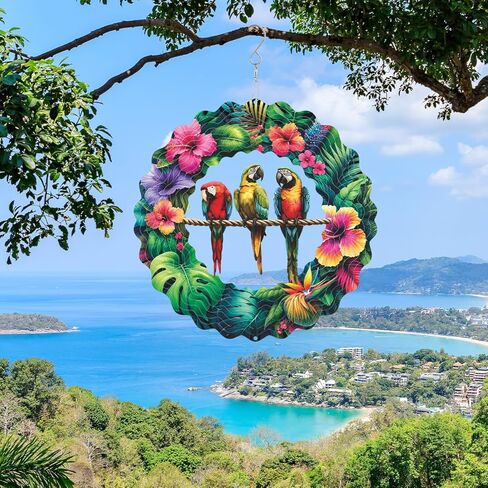 Metal Three Birds Wind Spinner Gift for Boy Girl Kids Colorful 3D Hanging Wind Spinner for Outdoor Garden Decor Animal Wind Sculptures for IndoorOutside Lawn Yard in Saudi Arabia