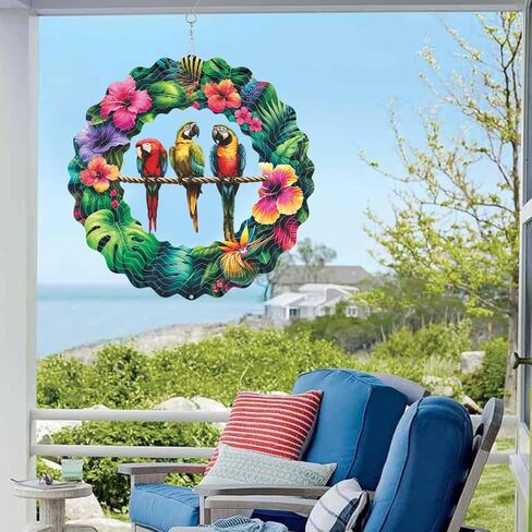 Metal Three Birds Wind Spinner Gift for Boy Girl Kids Colorful 3D Hanging Wind Spinner for Outdoor Garden Decor Animal Wind Sculptures for IndoorOutside Lawn Yard in Saudi Arabia