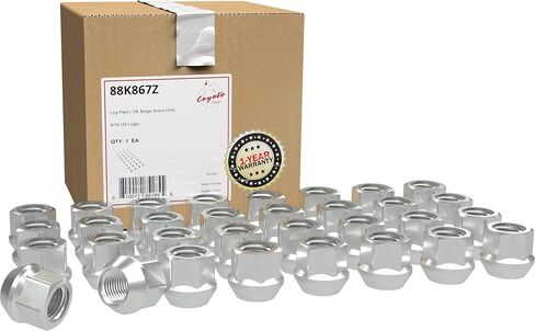 Wheel Accessories Parts 32 Pcs 9/16"-18 Thread Open End Bulge Acorn 21mm 0.84" Long Lug Nuts Zinc 3/4" 19mm Hex Fits 1994-10 Ram 2500 3500 | 1975-97 Ford F250 F350 | Chevy C20 K20 | GMC C2500 C3500 in Saudi Arabia