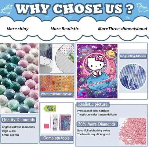 CYNART Cute Diamond Art Kits for Adults Beginners, 5D Diamond Painting Kits Crafts for Teens, DIY Gem Arts and Crafts for Girls Gift 12x16 Inch in Kuwait