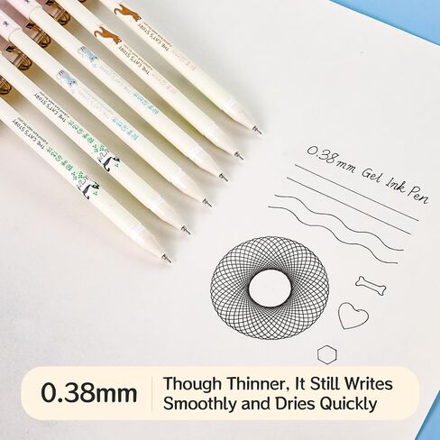 Cat Pens, 0.38mm Extra Fine Point, Quick Dry Black Gel Pens, Precise and smooth writing,Japanese Pen Style, 6-Count Pack in Saudi Arabia