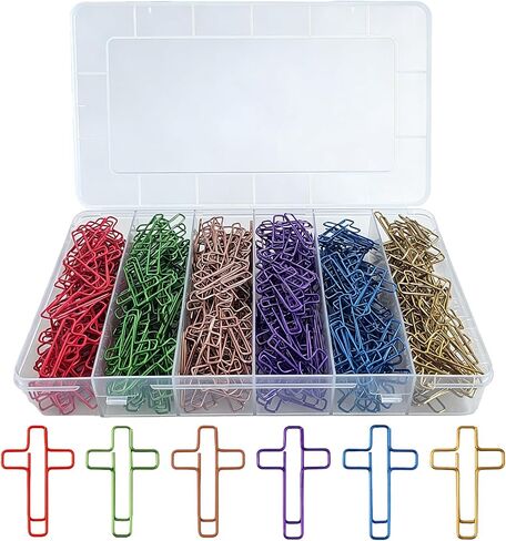 Cute Cross Paper Clips (180 Pack), Colored Cross Paper Clips, Paper Clamps for Students Teachers Bible Journaling and Daily Office Use in Saudi Arabia