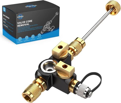 VC2G 1/4″ Valve Core Removal Tool Dual Valve with Sight Glass - Vacuum-Rated 20 microns & A2L Compatible - HVAC Tools in Saudi Arabia